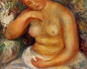 皮埃尔 奥古斯特 雷诺阿 : Seated Nude with a Bouquet